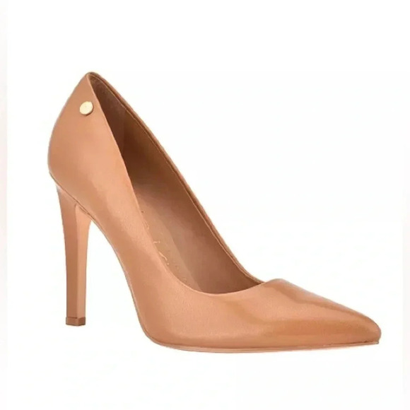 CALVIN CLEIN | Women's Brady Tan Leather Pointed Heels Size 9.5 - Picture 2 of 7
